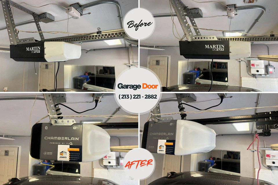 Before and after: garage door repair North Bennington, VT